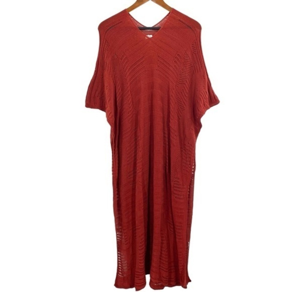 Mersea Crochet Loose Knit Tunic Kaftan Coverup Dress